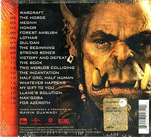Warcraft - okładka soundtracku CD (tył)