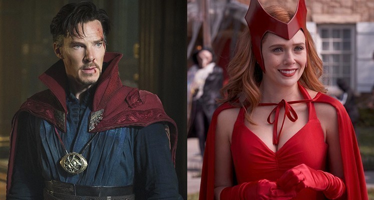 Benedict Cumberbatch jako Doktor Strange i Elizabeth Olsen jako Scarlet Witch