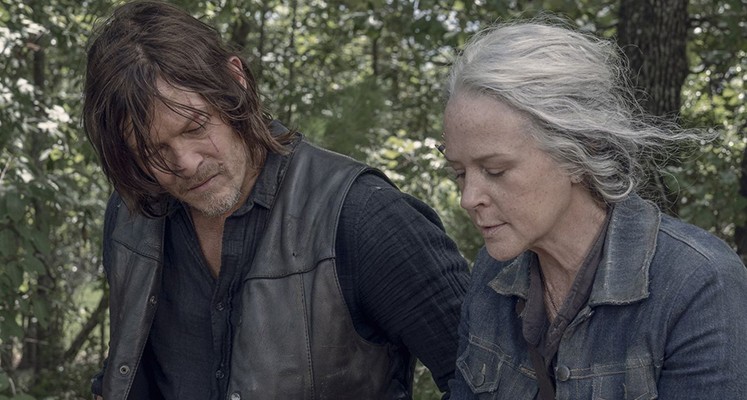 Norman Reedus jako Daryl Dixon i Melissa McBride jako Carol Peletier w serialu  „The Walking Dead”