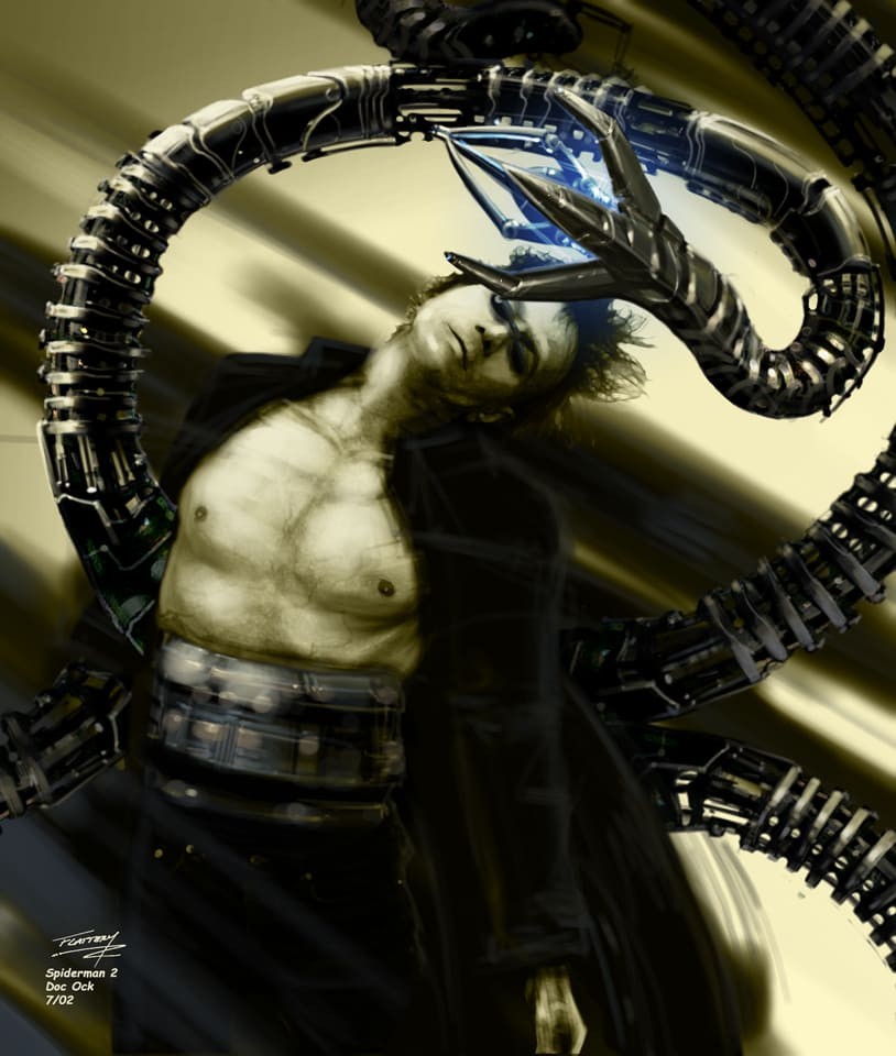 Black Cat i doktor Octopus na grafikach koncepcyjnych z filmu „Spider-Man 2”