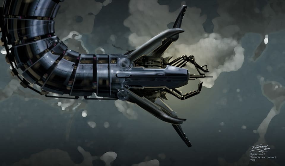 Black Cat i doktor Octopus na grafikach koncepcyjnych z filmu „Spider-Man 2”