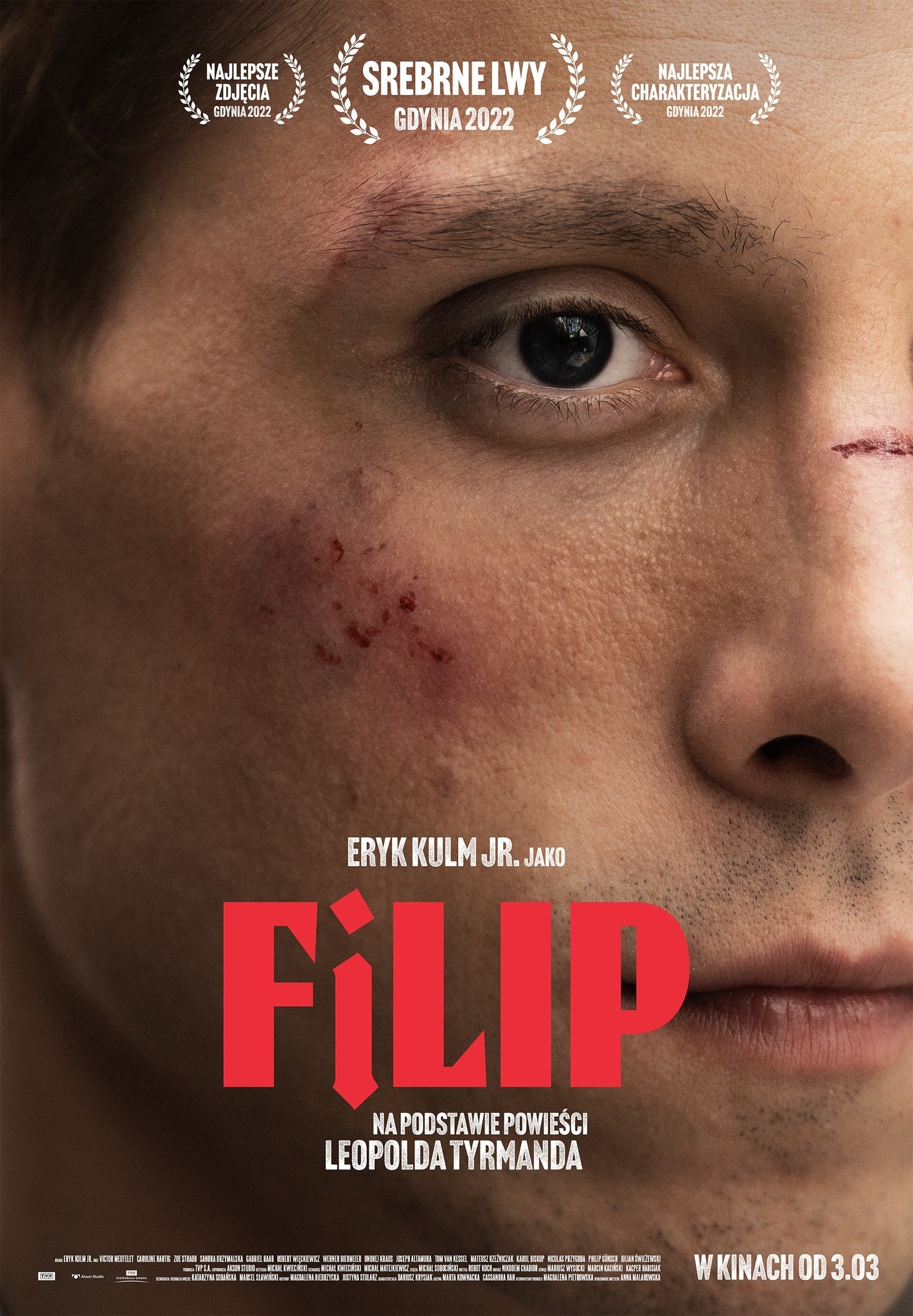 Eryk Kulm Jr. jako Filip na plakacie polskiego filmu wojennego Filip dla TVP.jpg