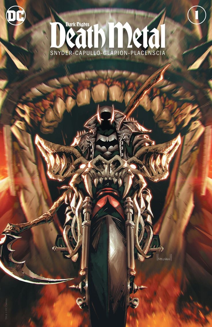 Średniowieczny Mroczny Rycerz i Bat-Motor na okładkach do „Death Metal”