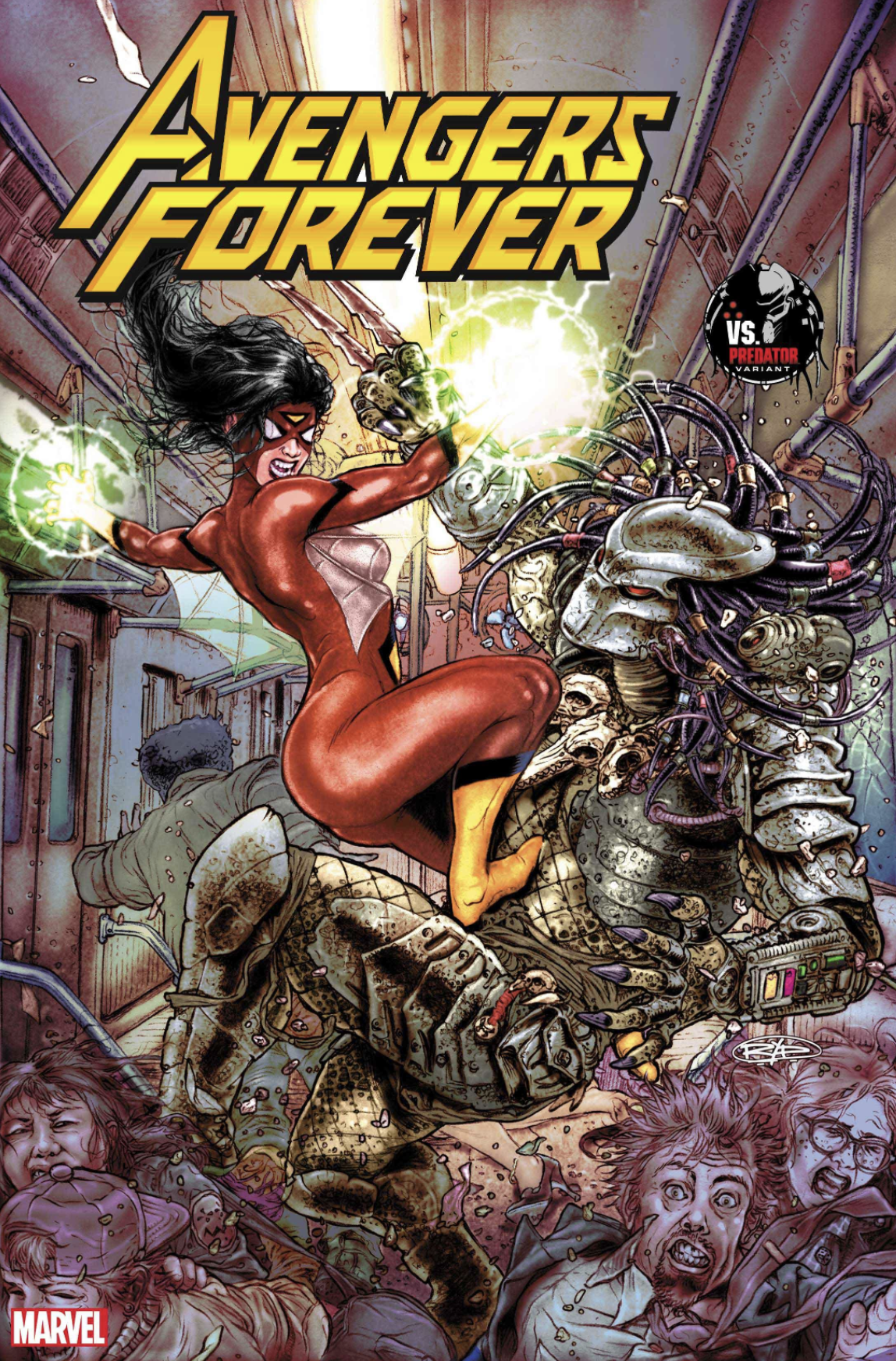 Okładka komiksu Avengers Forever z Predatorem