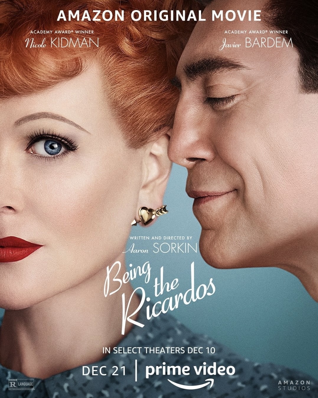 Nicole Kidman i Javier Bardem na plakacie filmu Being the Ricardos