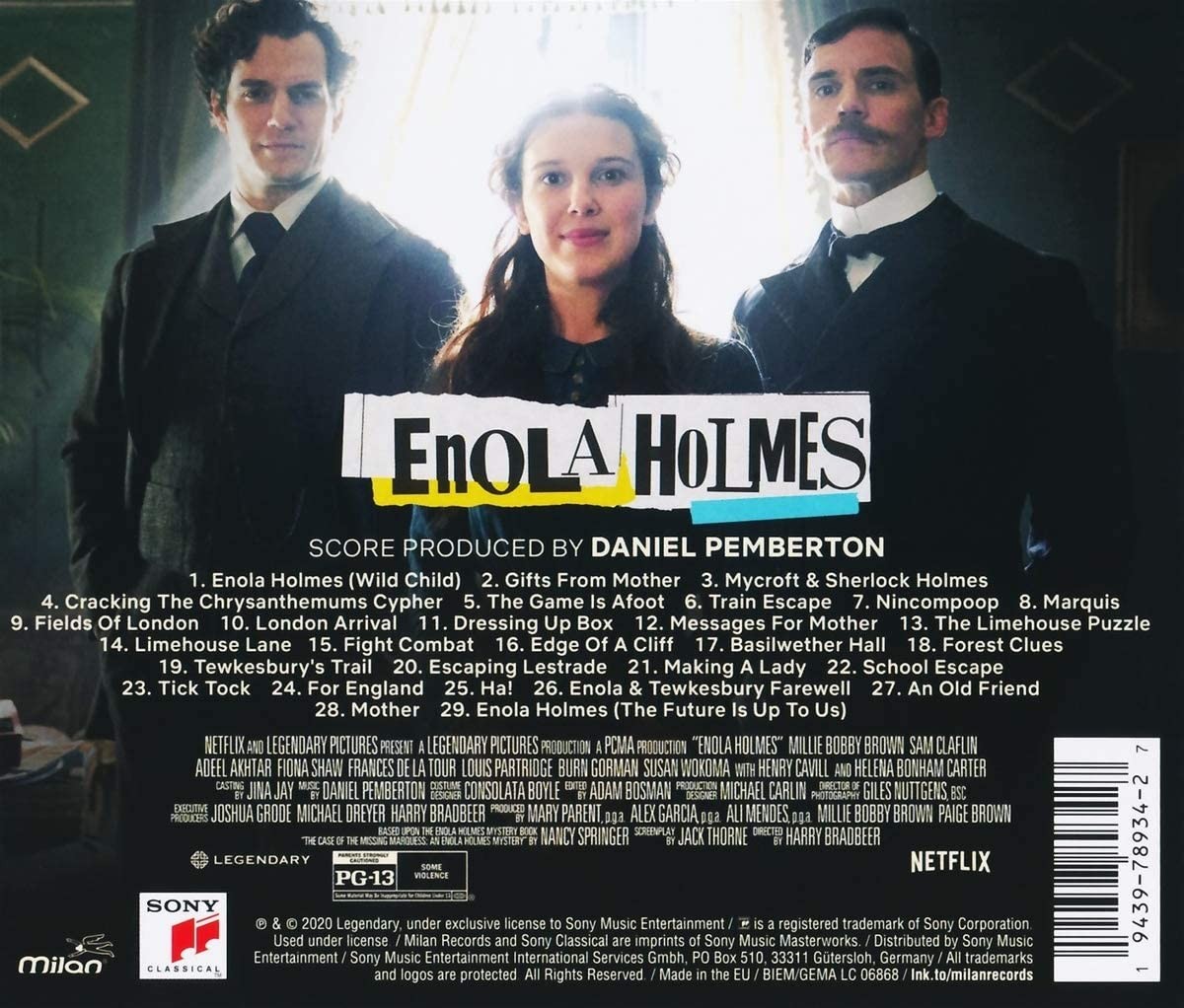 Enola Holmes - okładka soundtracku CD (tył)