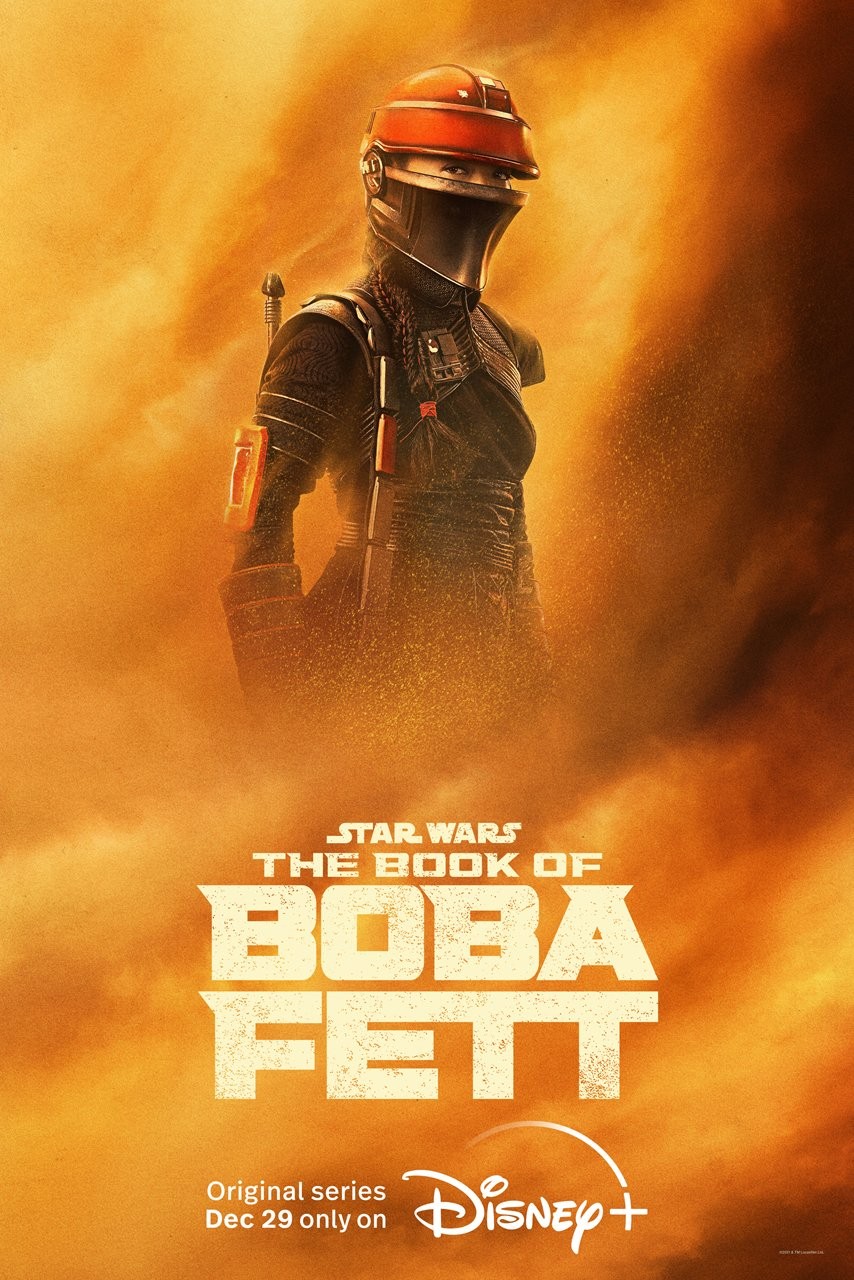 Ming-Na jako Fennec Shand na plakacie serialu The Book of Boba Fett