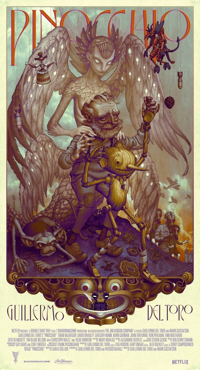 Guillermo del Toro: Pinokio plakat do filmu autorstwa Jamesa Jeana dla Netflix.jpg