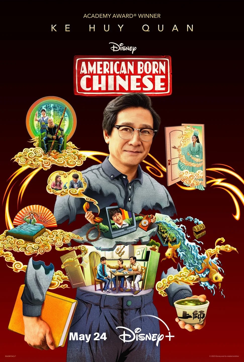 Ke Huy Quan na plakacie serialu Urodzony w Ameryce dla Disney Plus.jpg