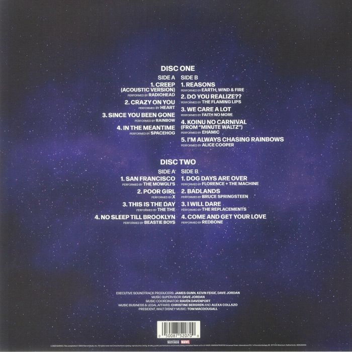 Strażnicy Galaktyki 3 - soundtrack LP (wyd. czarne; tył)
