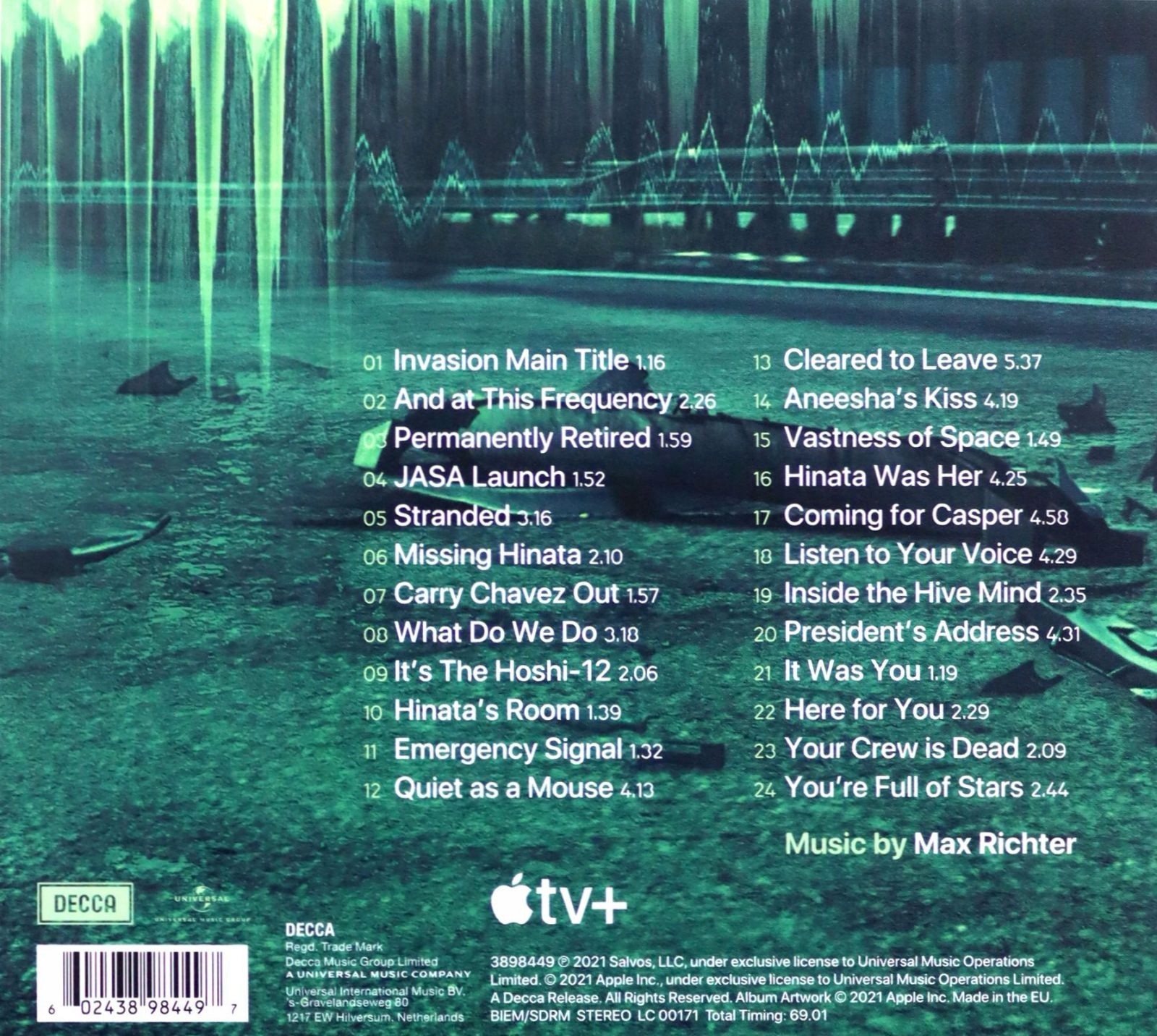 Invasion - okładka soundtracku CD (tył)