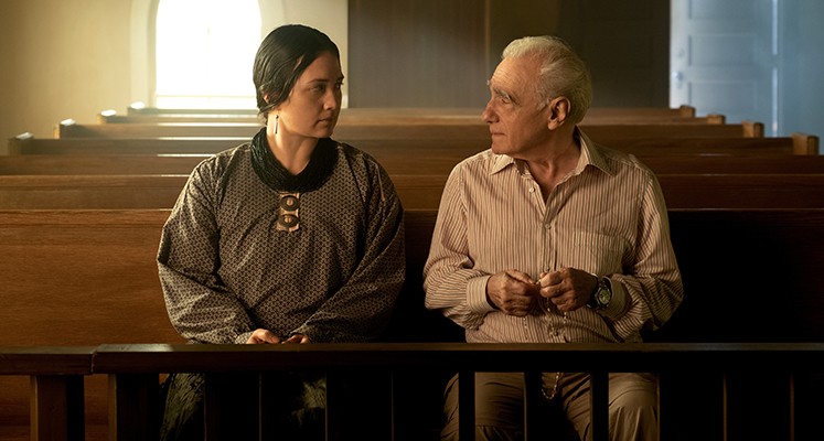 Lily Gladstone i Marin Scorsese w filmie czas krwawego ksiezyca.jpg