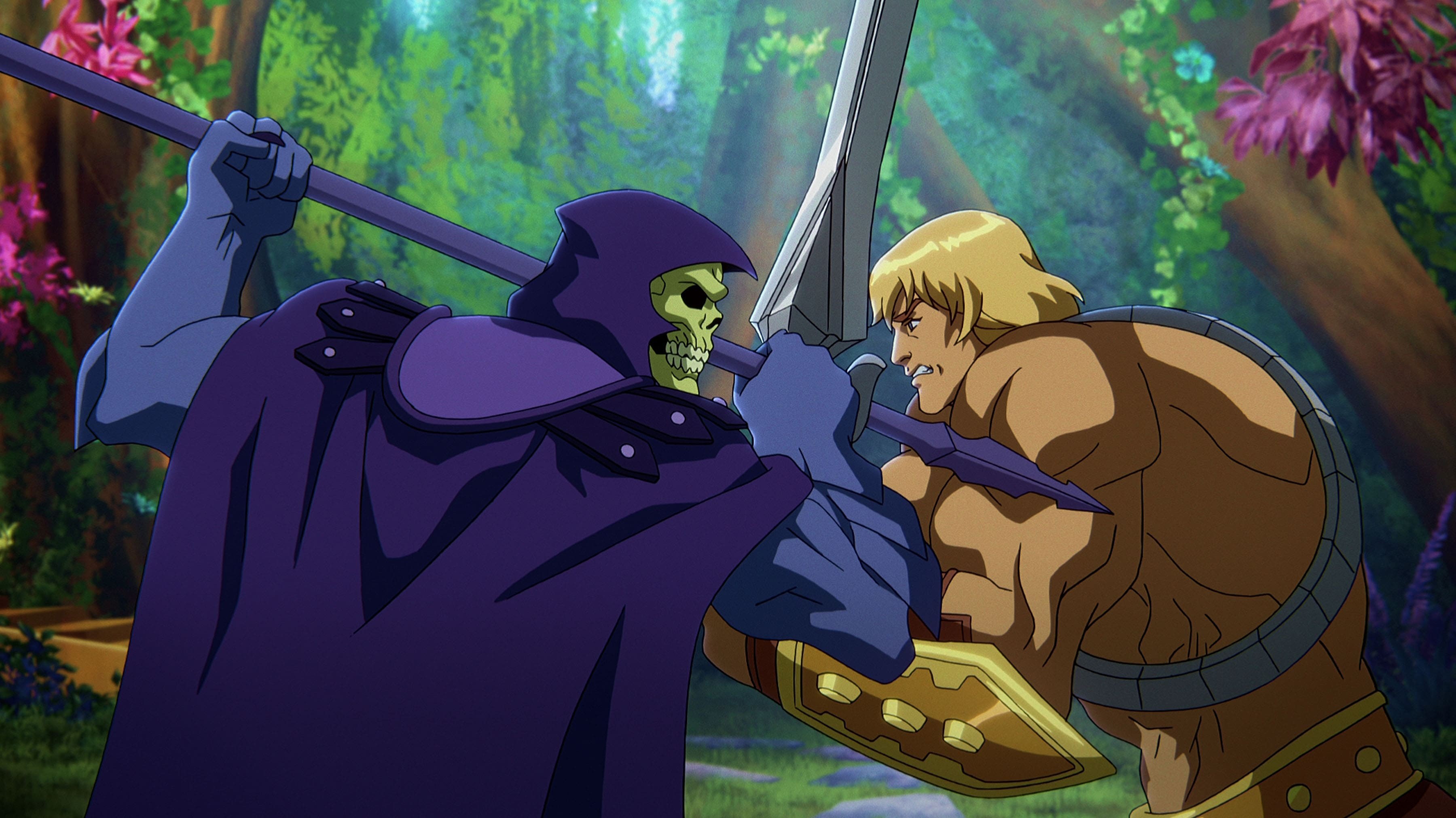 Mark Hamill As Skeletor And Chris Wood As He-man w „Masters of the Universe: Revelation”
