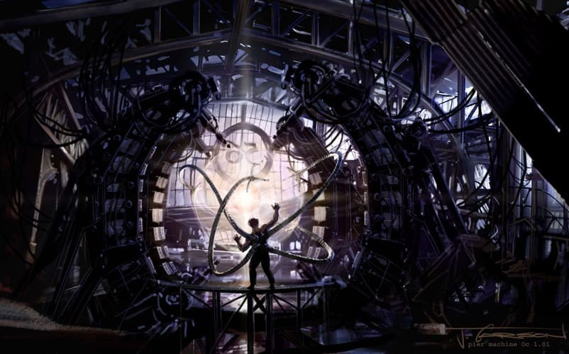 Black Cat i doktor Octopus na grafikach koncepcyjnych z filmu „Spider-Man 2”